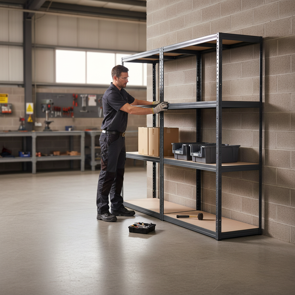 Premium Heavy Duty Shelving - 1600mm High - 200kg Capacity - Grey - Front view