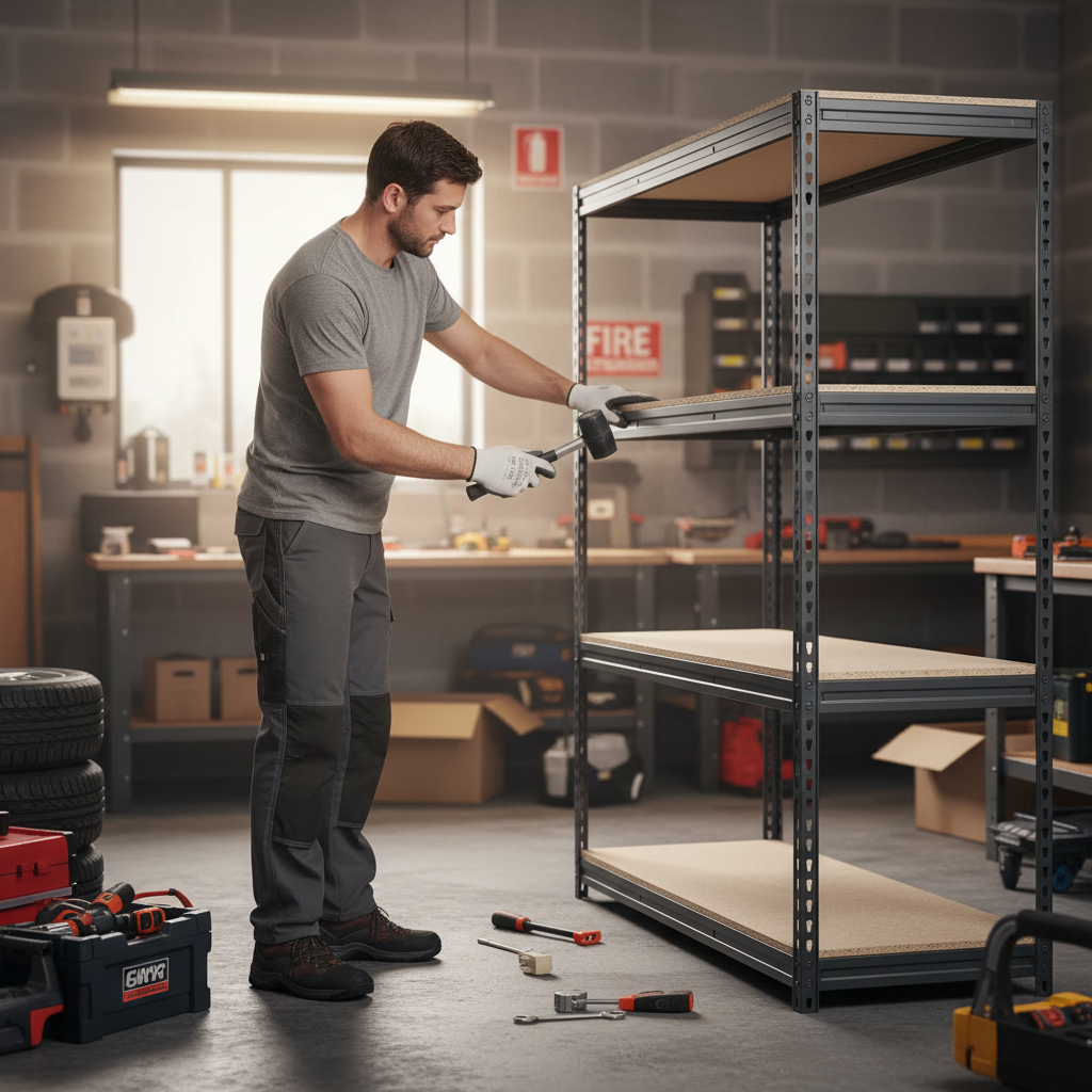 Heavy Duty Garage Shelving - 1600mm High - 500kg Capacity - Grey - Front view