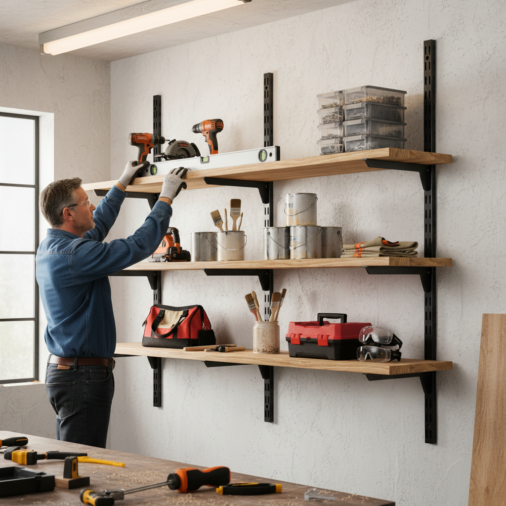 Heavy Duty Twin Slot Wall Mounted Shelving Uprights - Custom Build - Side view