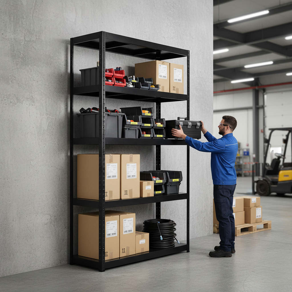 Heavy Duty Metal Shed Shelving - 1800mm High - 90/130kg Capacity - Side view