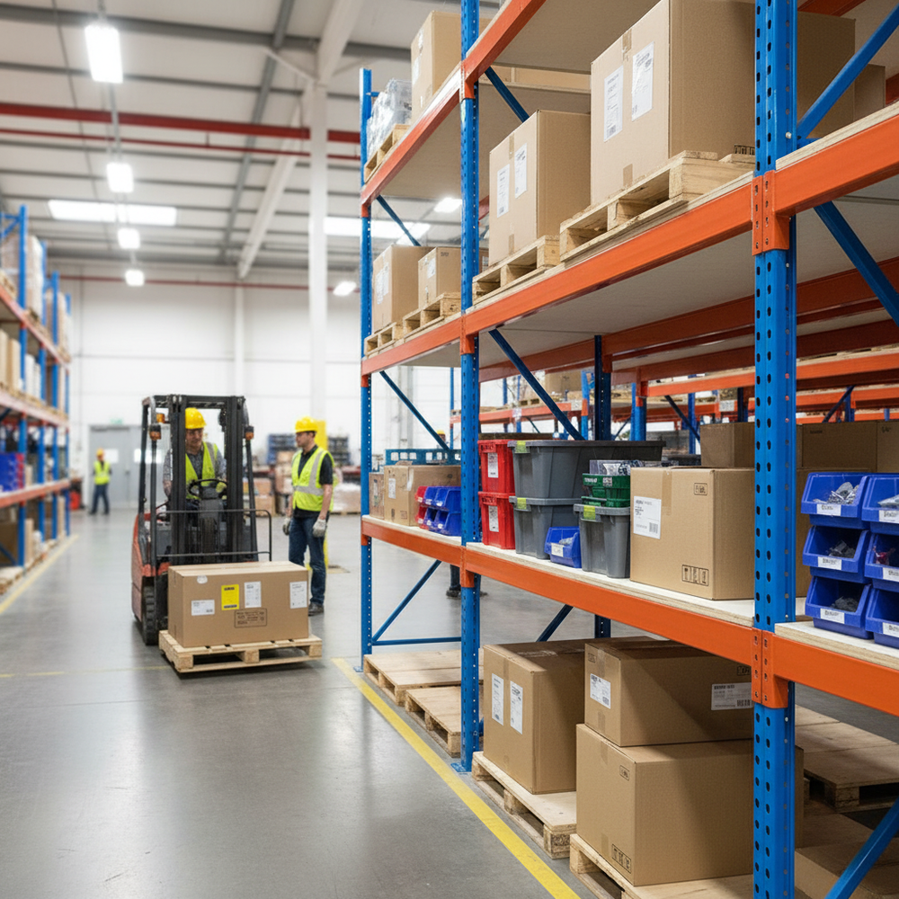4x Heavy Duty Shelving Support Beams for Industrial Units - Side view
