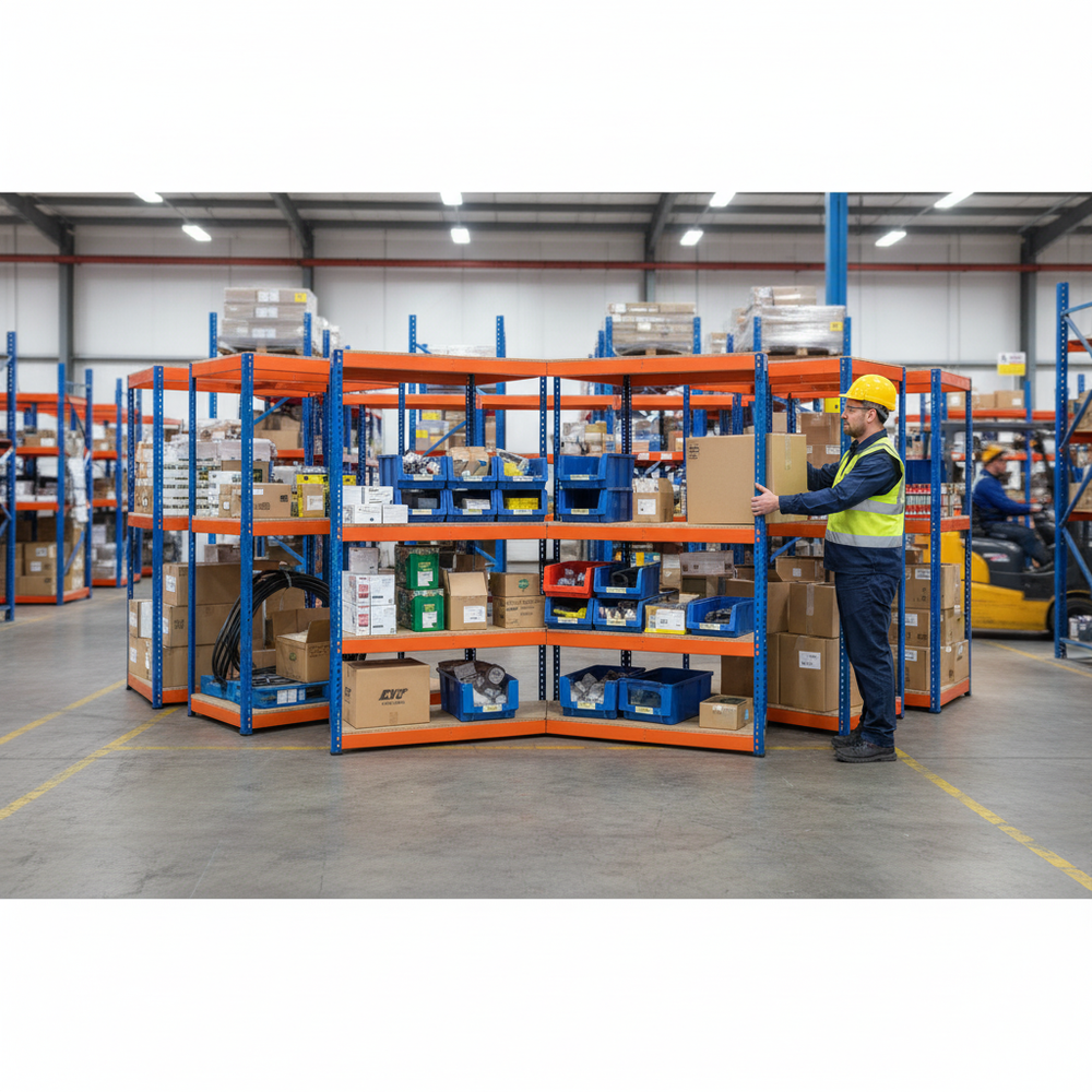 Premium Industrial Shelving - 1677mm High - 400kg Capacity - Chipboard Design - Side view