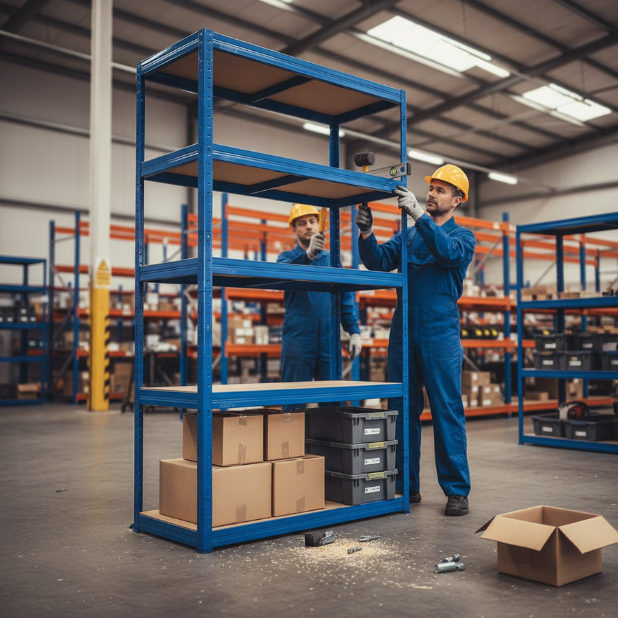 Heavy Duty Shelving Unit - 1800mm High - 200/280kg Capacity - Blue - Front view