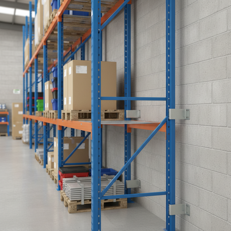 Premium Wall Ties for Heavy Duty Shelving - Galvanised Steel - Front view