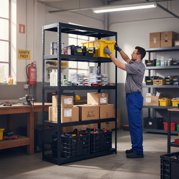 Heavy Duty Metal Garage Shelving Unit - 1800mm High - 90/130kg Capacity
