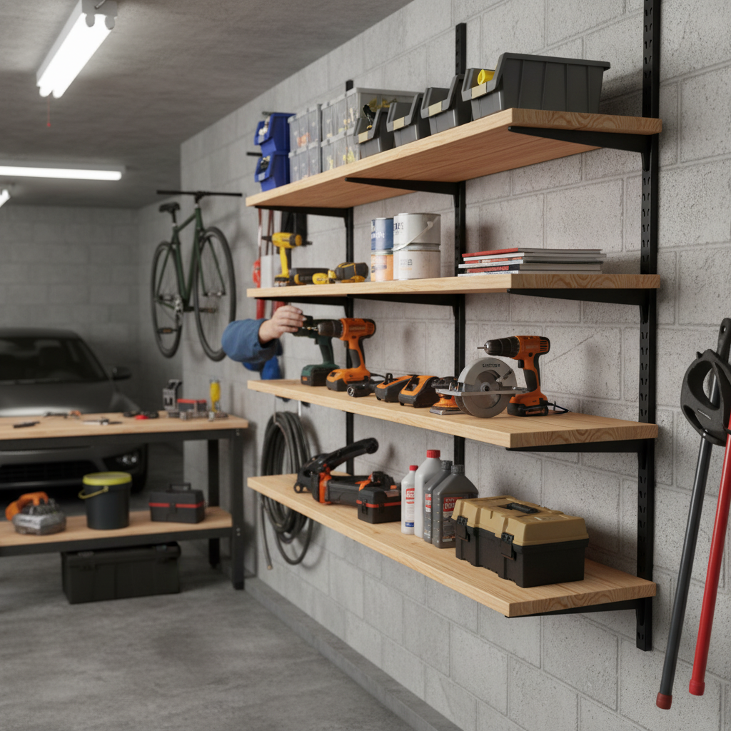 Heavy Duty Twin Slot Wall Mounted Shelving Brackets - Custom Build - Side view