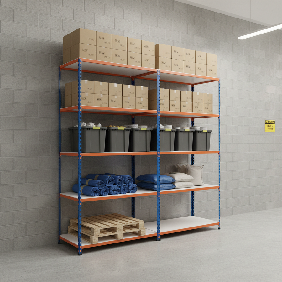Heavy Duty Industrial Shelving - 3050mm High - 340kg Capacity - Melamine - Front view
