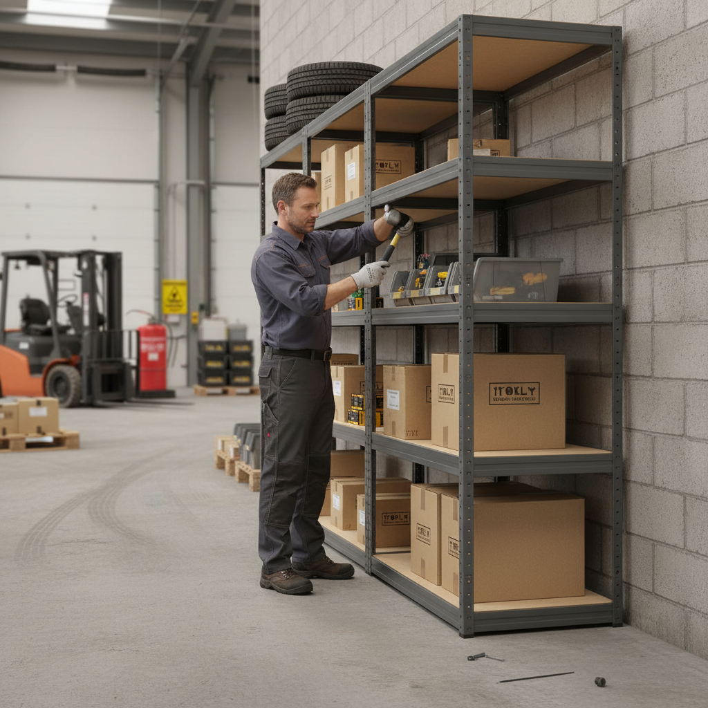 Heavy Duty Shelving Unit - 1800mm High - 200/280kg Capacity - Grey Finish - Front view