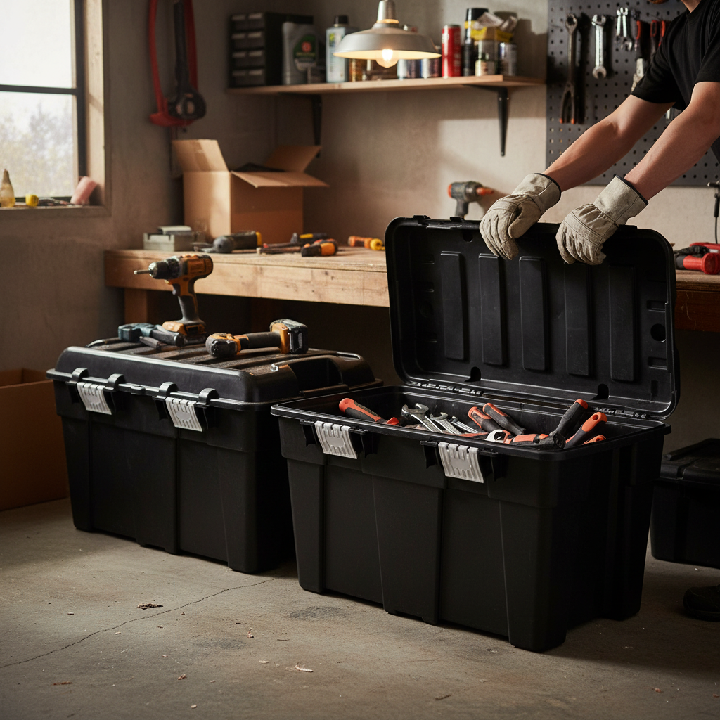 2x 48L Premium Recycled Storage Trunk - Versatile and Secure - Side view