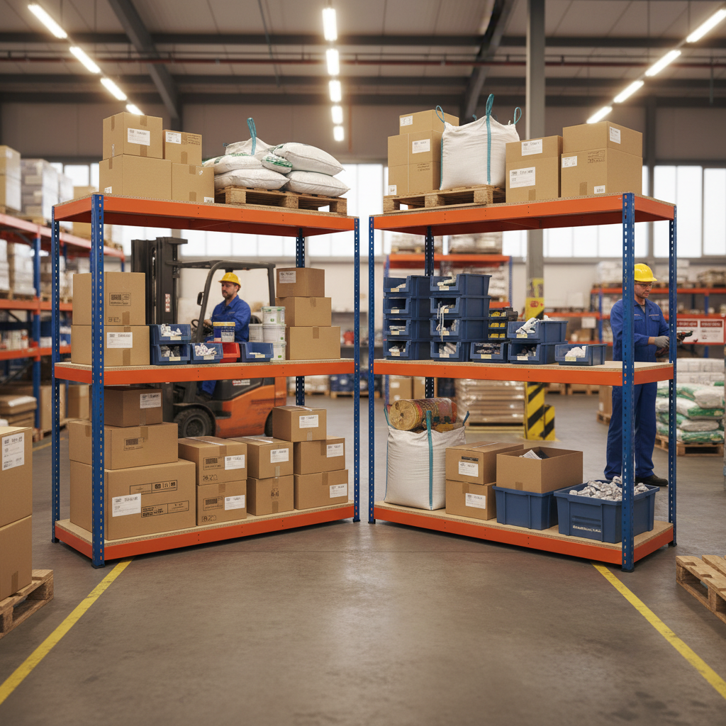 Heavy Duty Industrial Shelving System - 2440mm High - 800kg Capacity - Chipboard - Side view