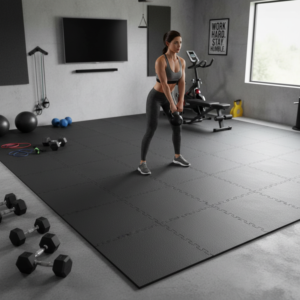 Premium Leisure Gym Floor Matting Kits - Shockproof and Durable - Side view