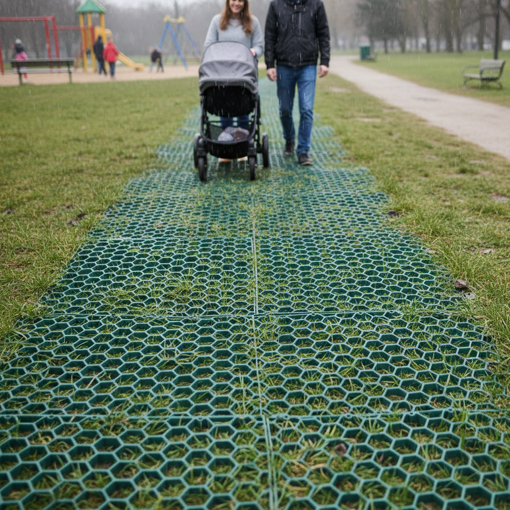 Premium Grass Protection Mats for Outdoor Use - Side view