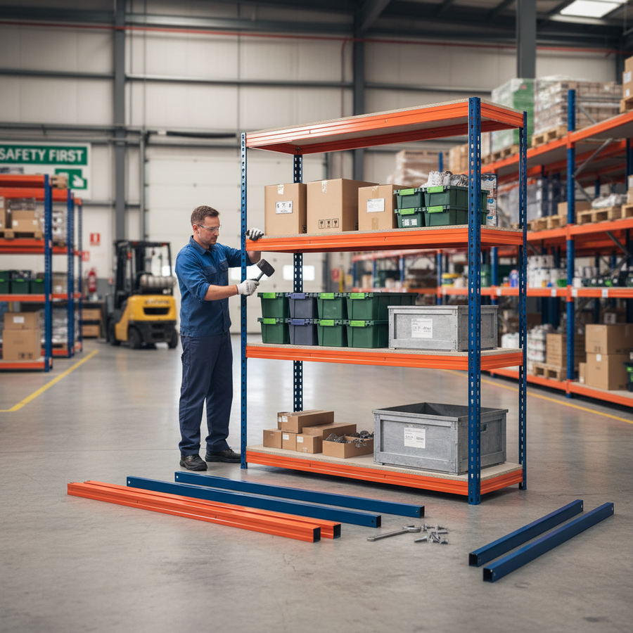 Heavy Duty Industrial Shelving - 2000mm High - 500kg Load Capacity - Front view