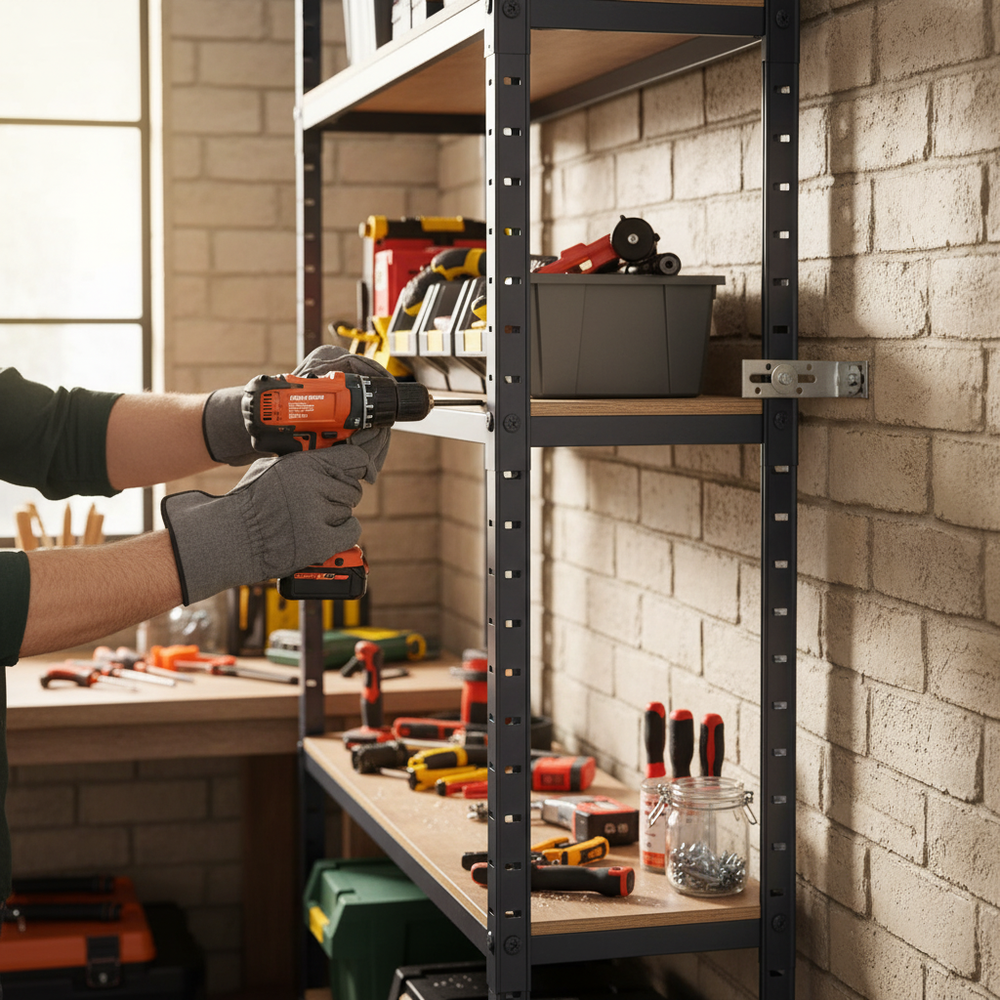 Premium Adjustable Wall Fixing Kit for Secure Shelving - Side view