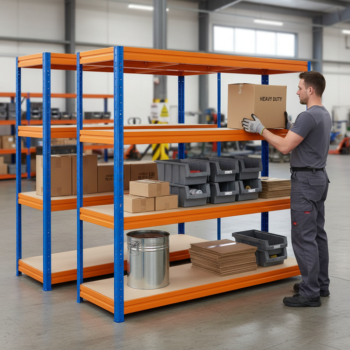 Premium Heavy Duty Industrial Shelving - 1770mm High - 600kg Capacity - Front view