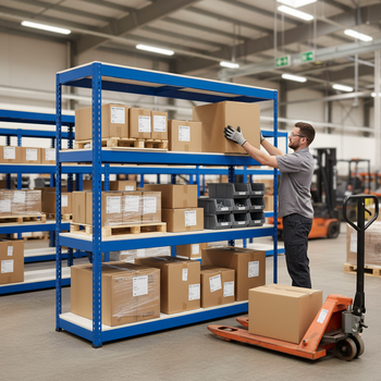 Premium Industrial Shelving - 1980mm High - 400kg Load Capacity - Melamine - Blue
