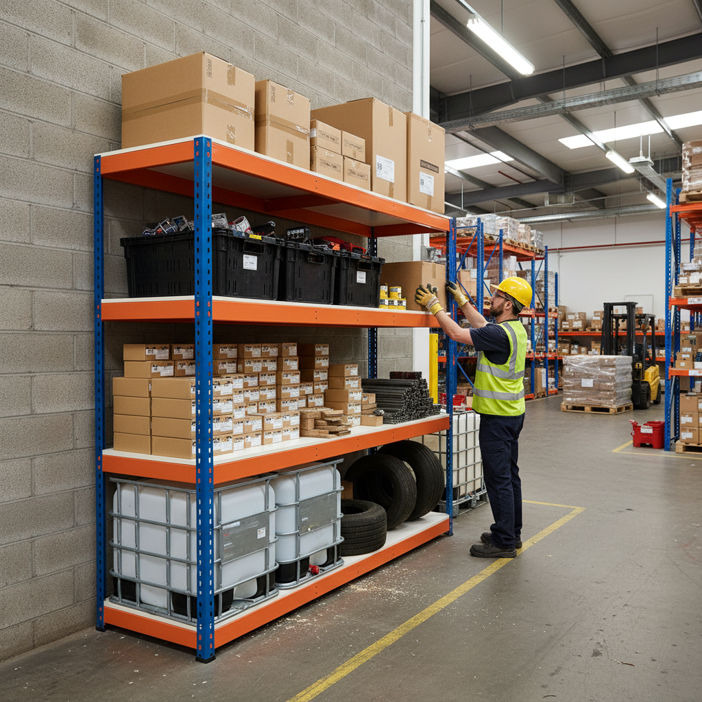 Heavy Duty Industrial Shelving - 2440mm High - 800kg Capacity - Melamine - Side view