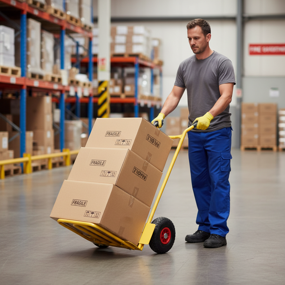 Heavy Duty Folding and Fixed Toe Sack Truck - 200kg Load Capacity - Side view