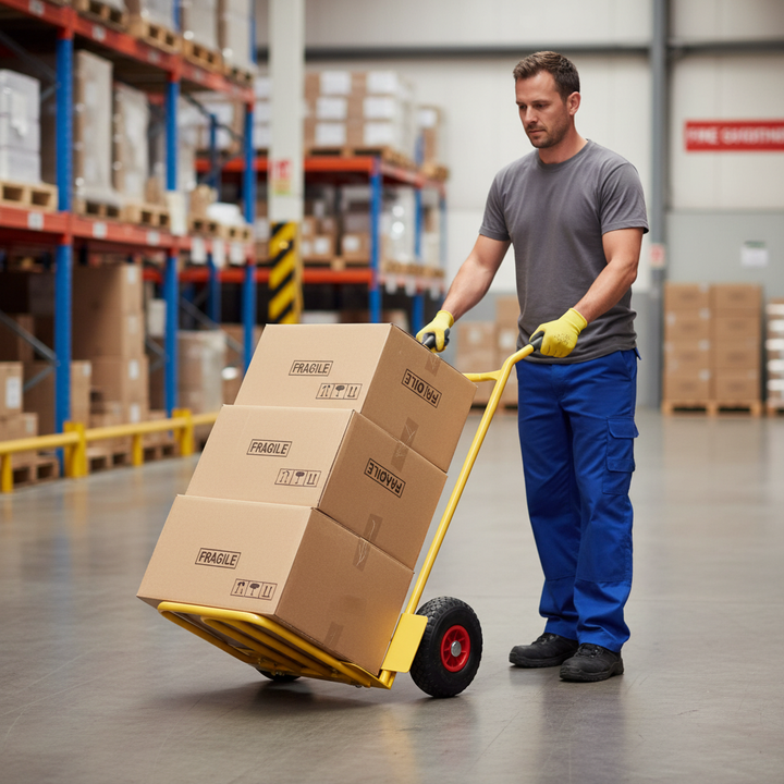 Heavy Duty Folding and Fixed Toe Sack Truck - 200kg Load Capacity - Side view
