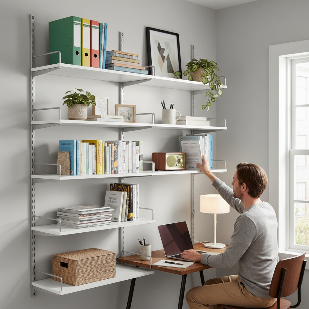 Premium Twin Slot Shelving Melamine Boards for Versatile Storage - Side view
