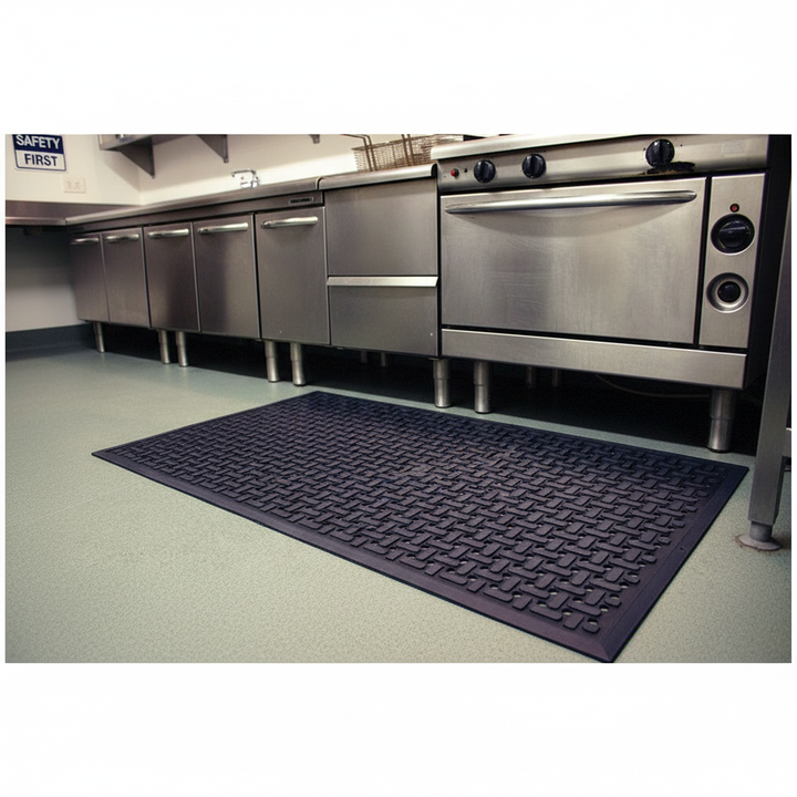 Heavy Duty Grease Resistant Anti-Fatigue Work Mat for Food Areas - Front view
