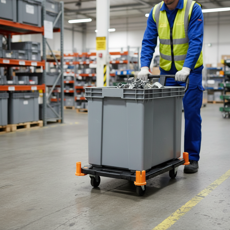 Heavy Duty Container Dolly for Easy Transportation - 534kg Capacity - Front view