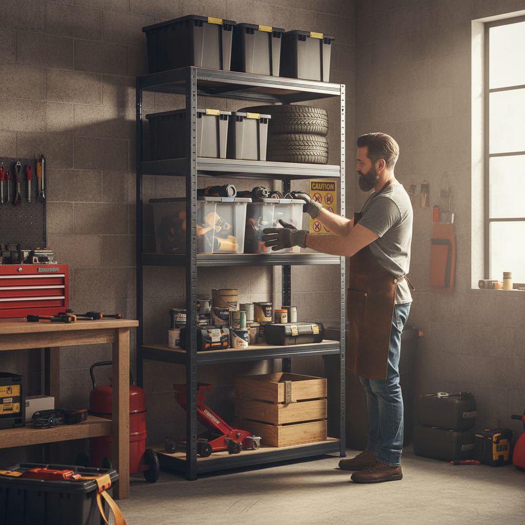 Heavy Duty Garage Shelving - 1800mm High - 325kg Capacity - Grey - Front view