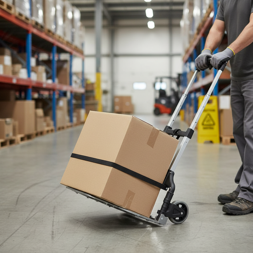 Premium Telescopic Folding Sack Truck - 60kg Load Capacity - Side view