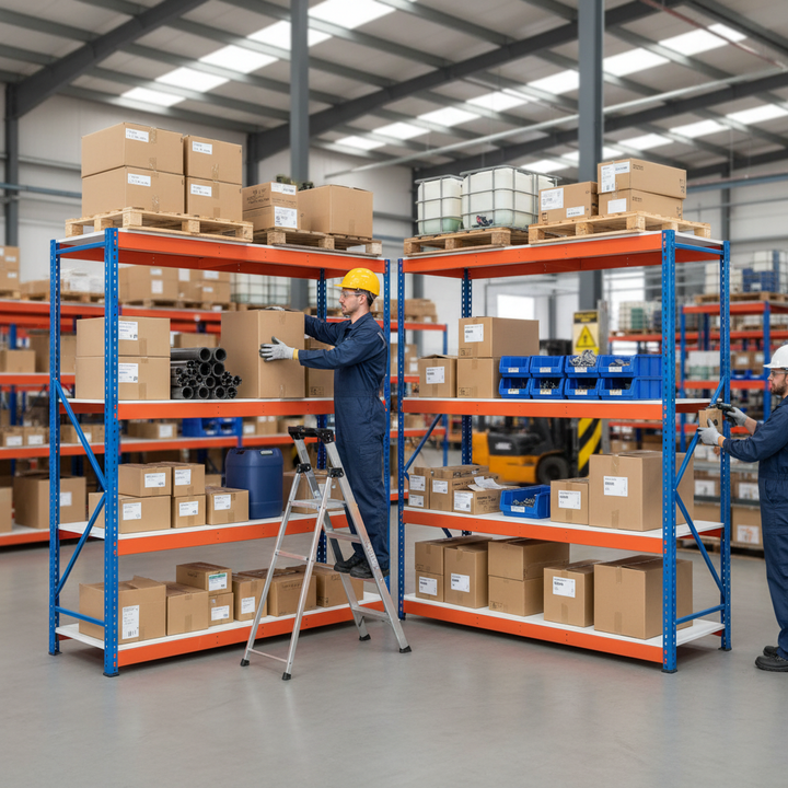 Premium Heavy Duty Industrial Shelving - 2440mm High - 400kg Capacity - Front view