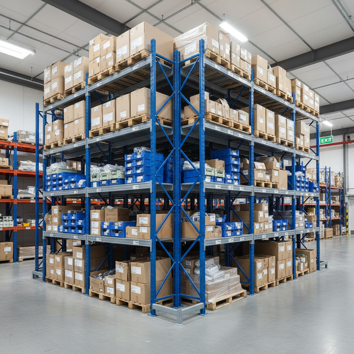Pack of 8 Heavy Duty 900mm Uprights for Shelving Units - Front view