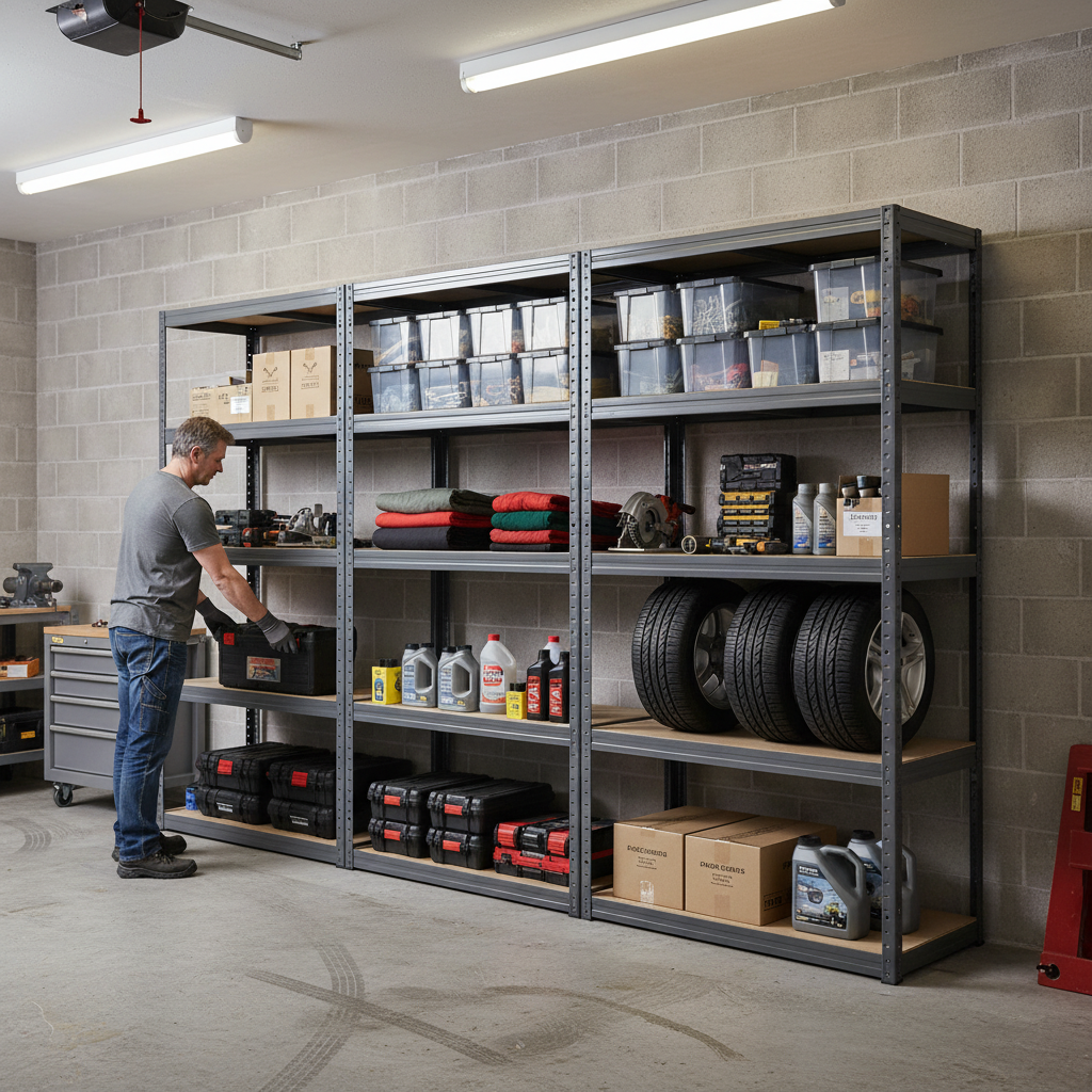 Premium Garage Shelving - 1800mm High - 200/280kg Capacity - Grey - Side view
