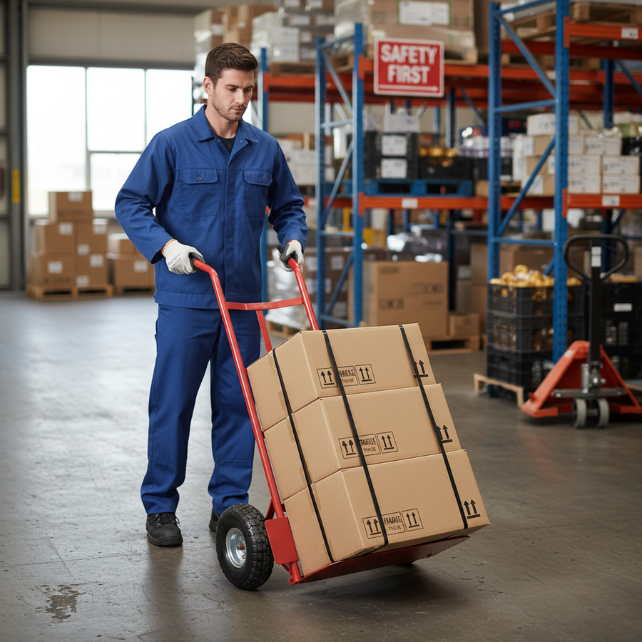 Heavy Duty Pneumatic Tyre Sack Truck with 150kg Load Capacity - Front view