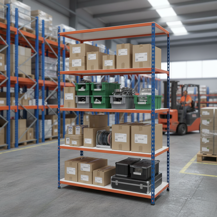 Premium Industrial Shelving - 1980mm High - 340kg Capacity - Melamine - Side view