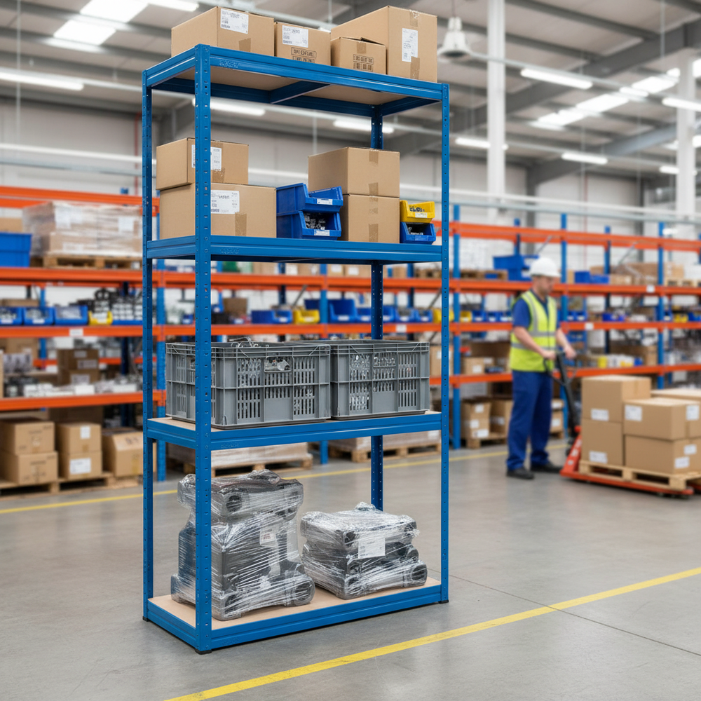 Premium Industrial Shelving Unit - 1600mm High - Holds 200/280kg - Side view