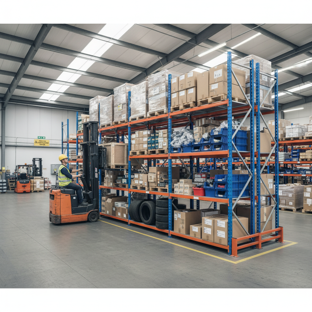Heavy Duty Industrial Shelving - 2440mm High - 340kg Capacity - Steel - Side view