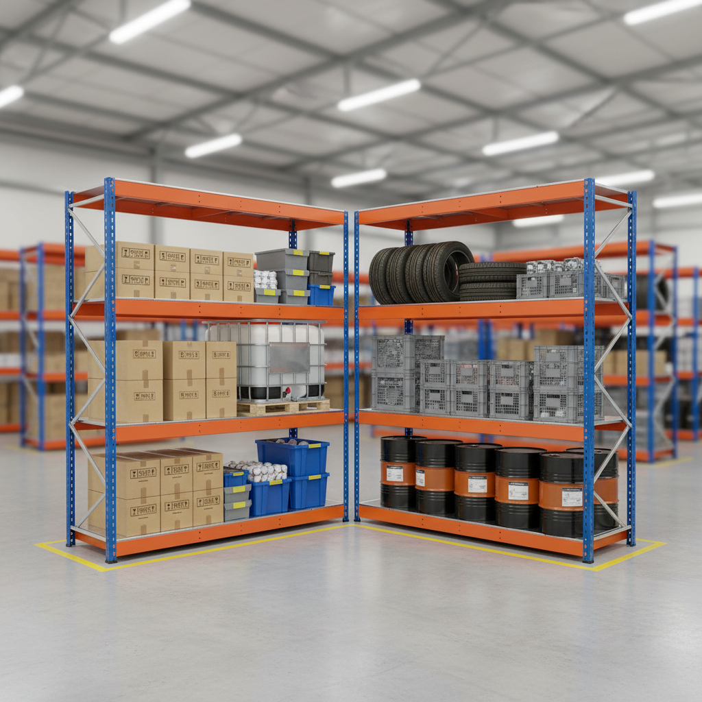 Premium Industrial Shelving - 1980mm High - 800kg Capacity - Steel Construction - Front view