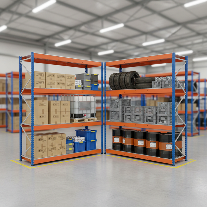Premium Industrial Shelving - 1980mm High - 800kg Capacity - Steel Construction - Front view