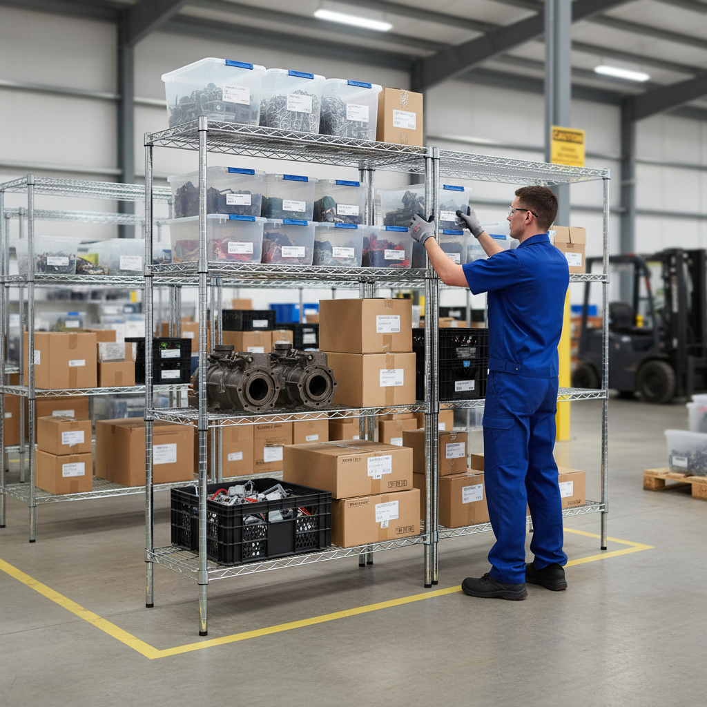 Premium Chrome Wire Shelving Unit - 1820mm High - 300kg Capacity - Side view