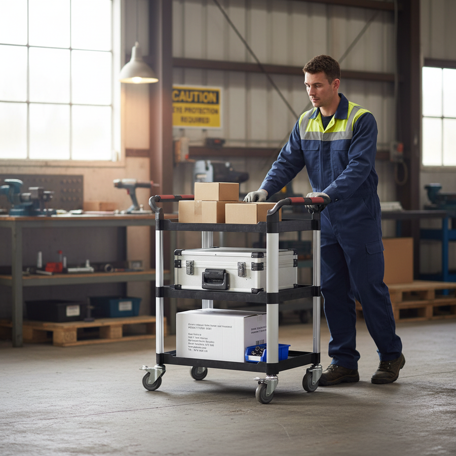 Heavy Duty Tray Trolleys - 100/150kg Capacity for Versatile Use - Front view