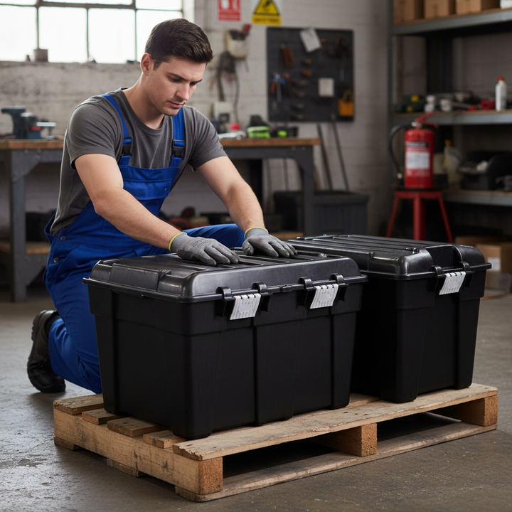 2x 48L Premium Recycled Storage Trunk - Versatile and Secure - Front view