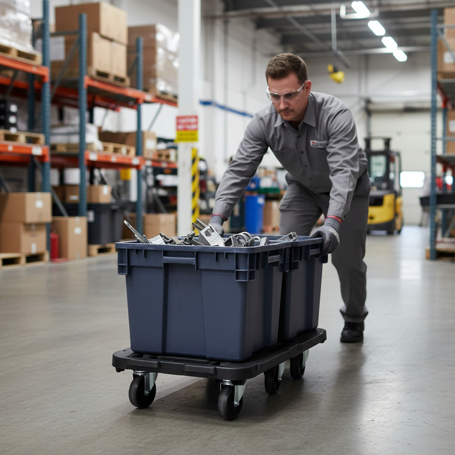 Heavy Duty Linkable Plastic Dollies - 100kg Capacity - Front view