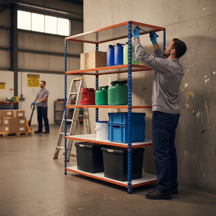 Heavy Duty Industrial Shelving - 2440mm High - 200kg Capacity - Melamine - Front view