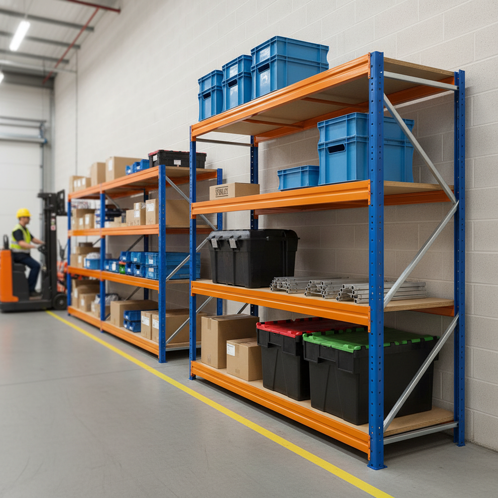 Professional Heavy Duty Industrial Shelving - 1770mm High - Supports up to 600kg - Side view