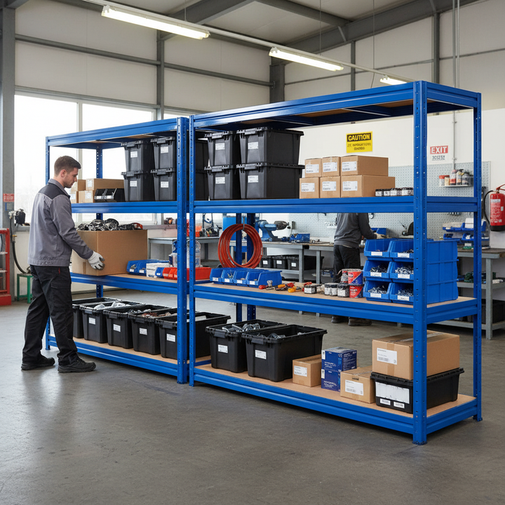 Premium Heavy Duty Garage Shelving - 1770mm High - Up to 600kg Capacity - Front view