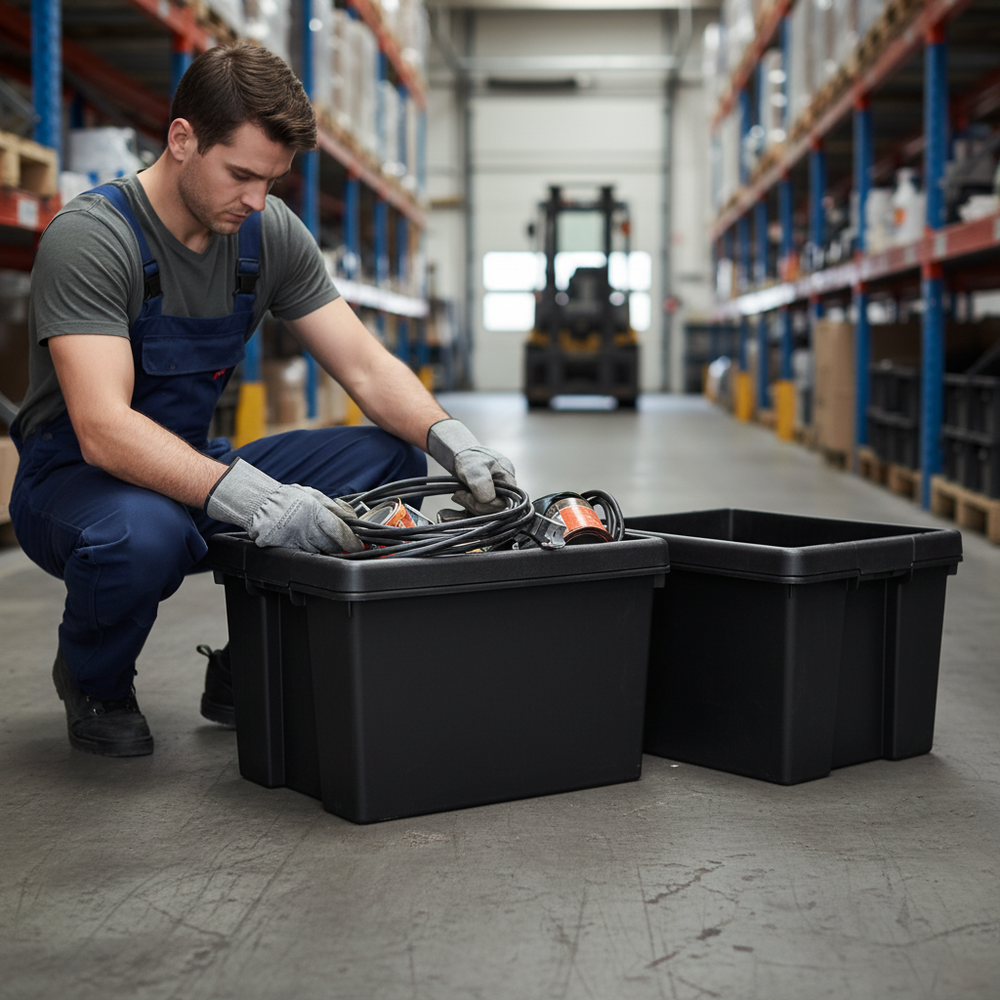 Heavy Duty Recycled Storage Boxes - Ideal for All Uses - Side view