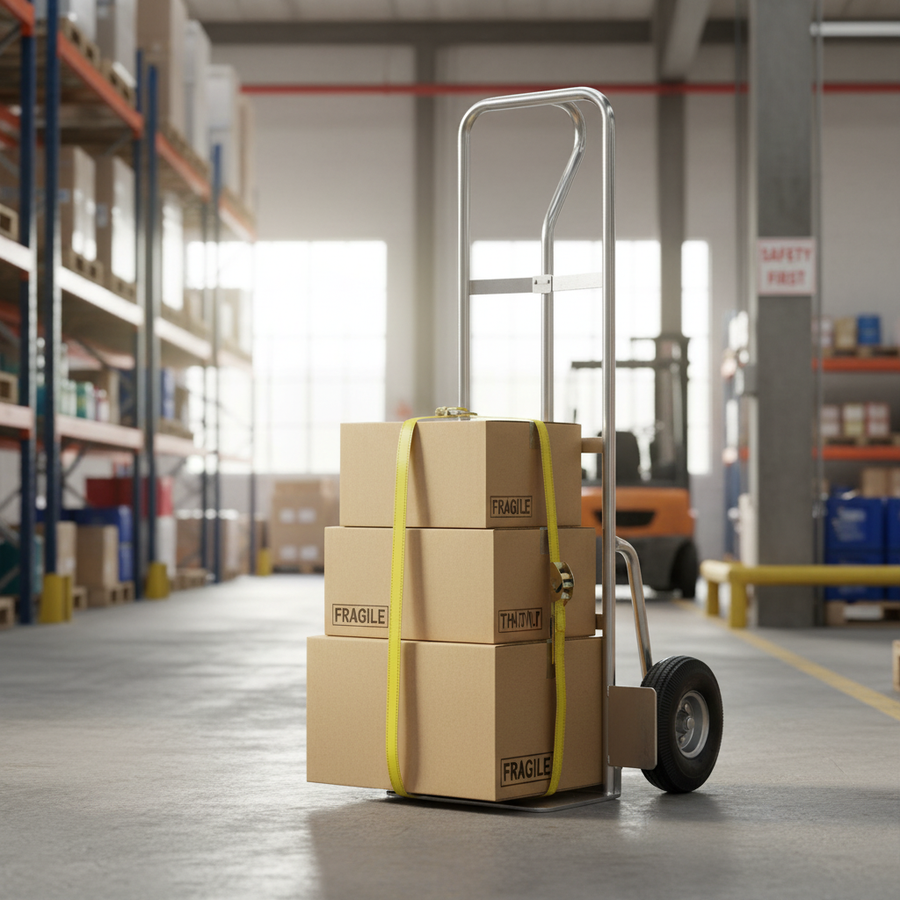 Heavy Duty Aluminium P Handle Sack Truck - 150kg Load Capacity - Front view