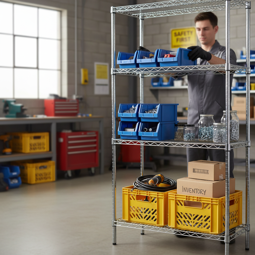 Premium Chrome Wire Shelving Unit - 1820mm High - 300kg Capacity - Front view