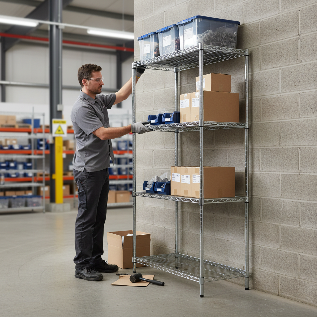 Premium Chrome Wire Shelving Extension Bay - 2130mm High - 300kg Capacity - Front view