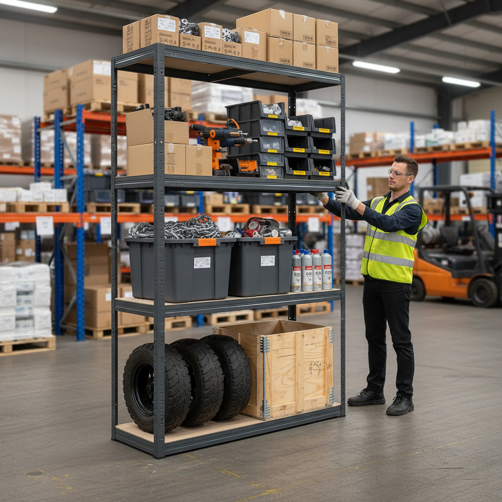 High-Performance Industrial Shelving Unit - 1600mm High - 200kg Capacity - Grey - Side view
