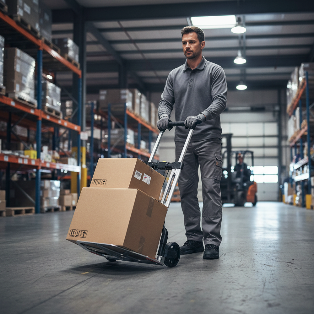 Heavy Duty Telescopic Folding Sack Truck - 125kg Load Capacity - Side view
